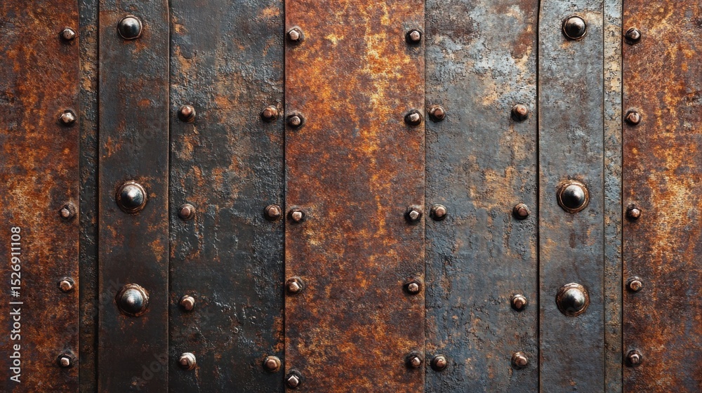 Fototapeta premium rusty iron backdrop featuring rivets