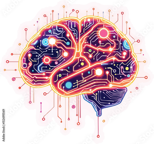 Digital brain concept representing artificial intelligence technology and neural networks.