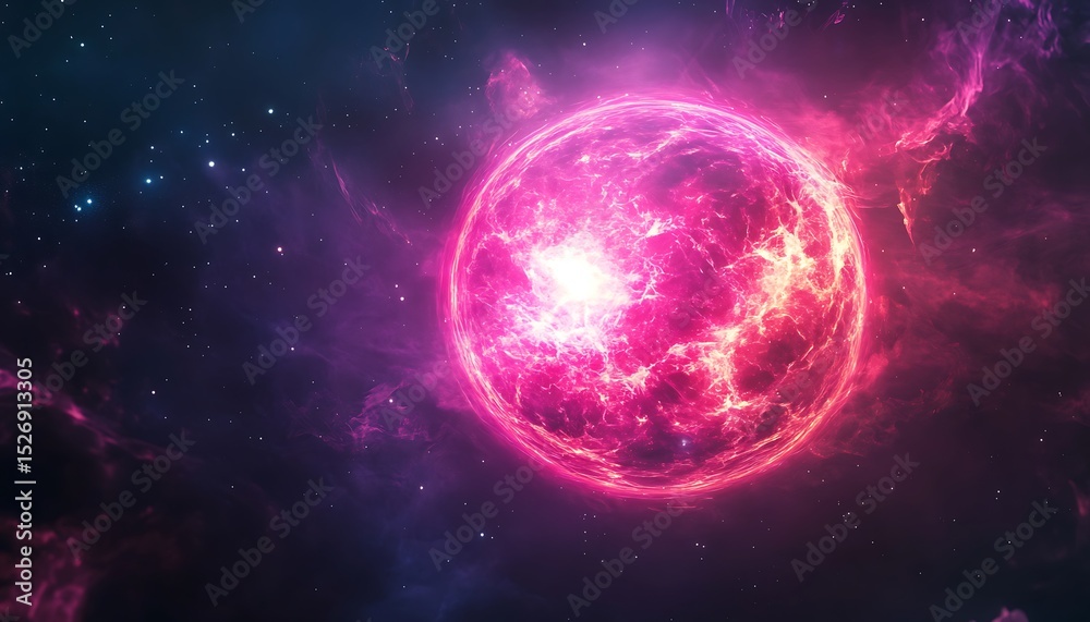 Fototapeta premium Planet in space. Abstract space background. 3D rendering illustration.