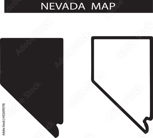 Wallpaper Mural  Nevada Map Silhouette and Outline Vector Design Torontodigital.ca