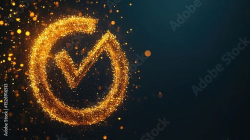 Golden checkmark graphic design