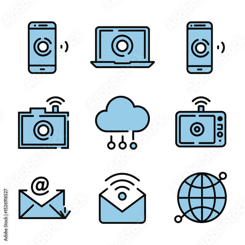 vector icons electronic devices televisions ,mobile phones, tablets ,i Phones , communication
