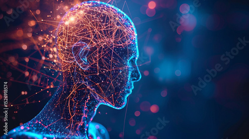 brain brain brain model with artificial intelligence machine concept.