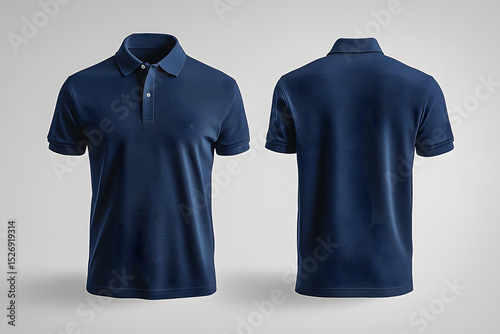 Wallpaper Mural Navy blue polo shirt mockup clothing front back. Torontodigital.ca