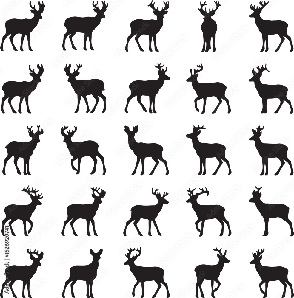 Fototapeta premium Deer Crab High Quality Bundle Vector Illustration - Traced EPS