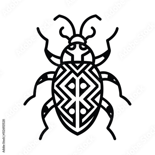 Royal Tribal carpet beetle vector art illustration