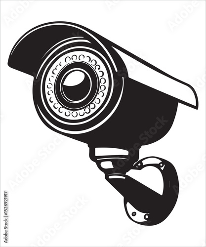 CCTV silhouette vector illustration, security camera vector