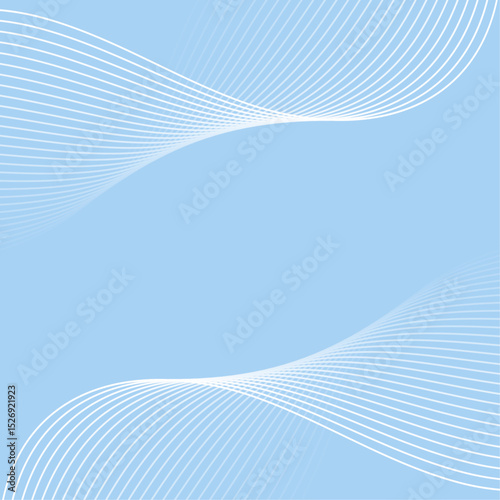 Abstract background with lines and waves. Banner. Element for design isolated. Vector background for brochure, booklet, flyer, poster. Blue and white gradient