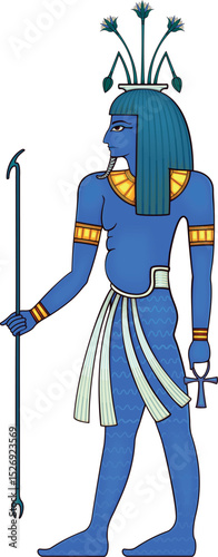 Hapi .Egyptian ancient symbol. Isolated figure of ancient egypt deities.Religion icon.Culture.Design element.