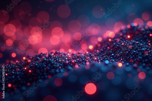 Dense, glittering points; sharp, contrasting colors, modern, festive, vibrant