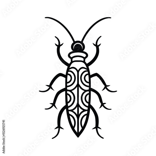 Royal Tribal click beetle vector art illustration