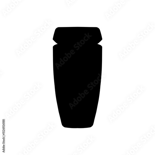 Illustration of a conga drum silhouette with a distinct shape against a plain white background view