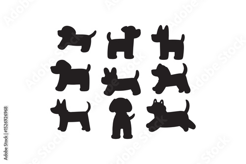 Cute dog silhouettes vector graphics for pet lovers 