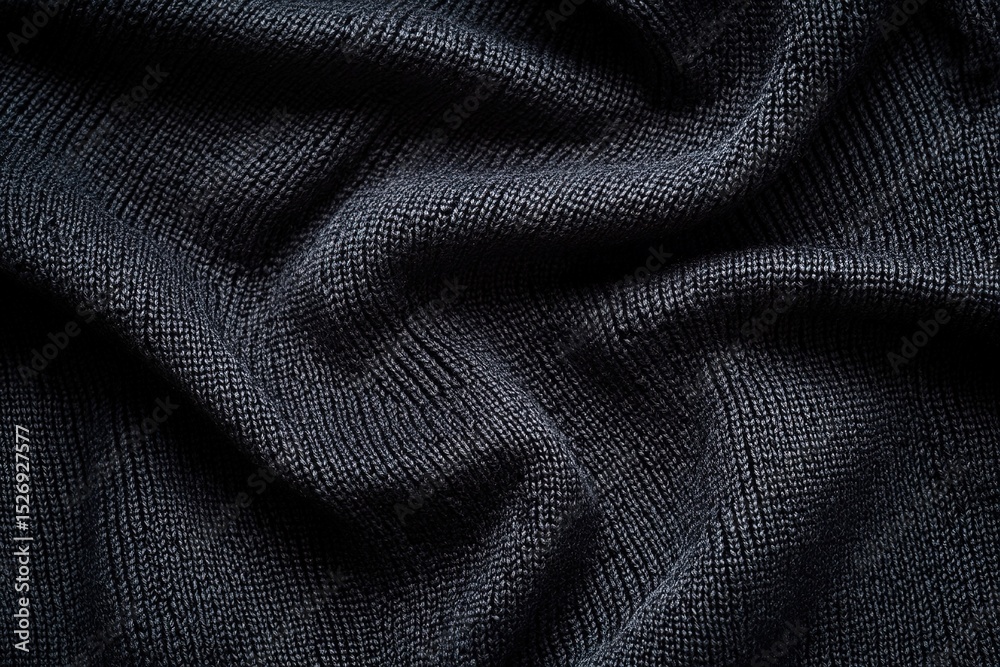 Fototapeta premium Dark grey knit fabric texture background image