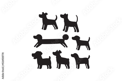 Black dog silhouettes vector illustration for pet lovers 