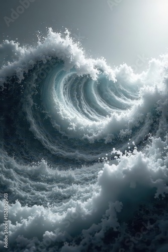 Swirling grayscale waves, ethereal pattern, calming aesthetic, light, design element