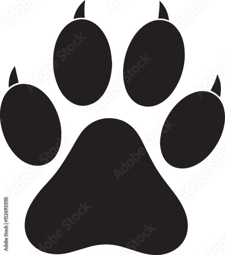 Dog Paw Black Vector Format - Pet Footprint Silhouette Illustration