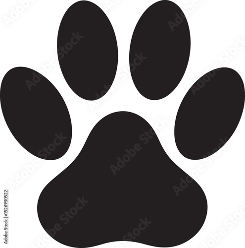 Dog Paw Black Vector Format - Pet Footprint Silhouette Illustration