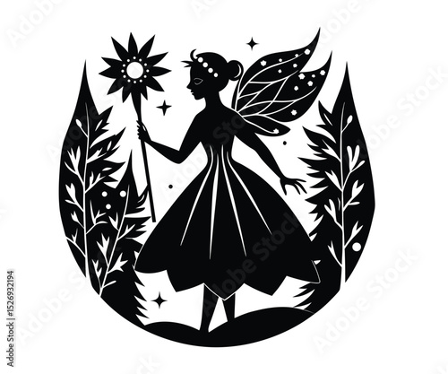 Bartender Presenting Wine Bottle  Bar Table Silhouette Vector.

