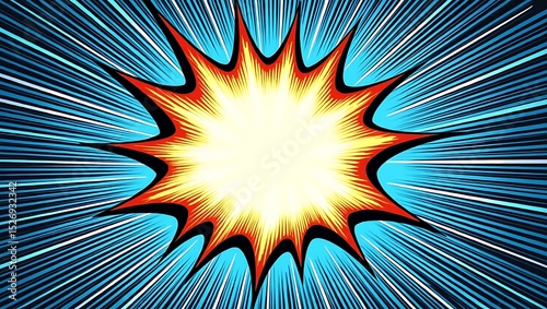Abstract blue comic style background. Generative Ai.