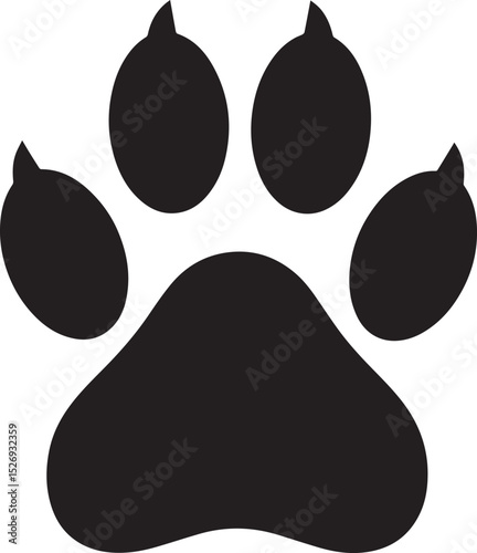 Dog Paw Black Vector Format - Pet Footprint Silhouette Illustration