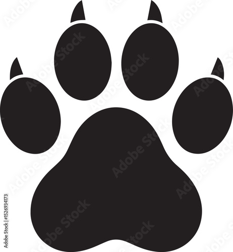 Dog Paw Black Vector Format - Pet Footprint Silhouette Illustration