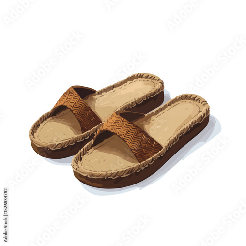 2D flat Espadrilles illustration vector, isolated on a white background.