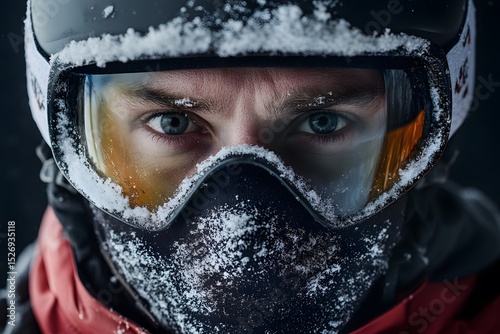 surviving winter snow and ice with frost-covered gear in extreme cold weather during a frozen outdoor adventure