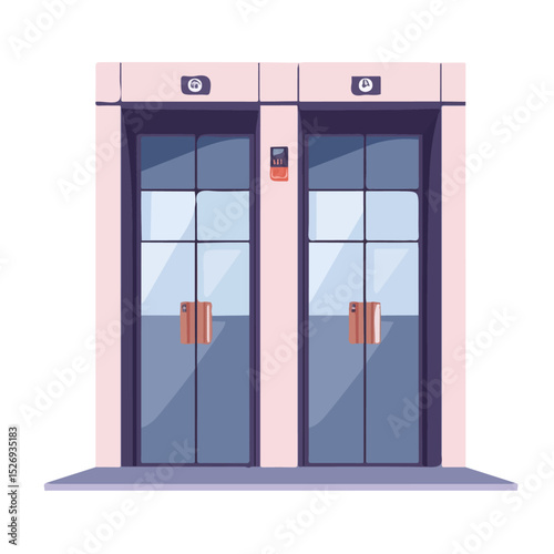 2D flat Elevators illustration vector, isolated on a white background.