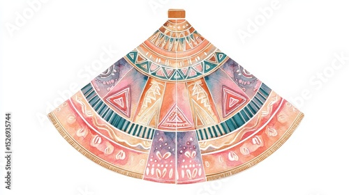 Boho Geometric Christmas Tree Skirt Clipart