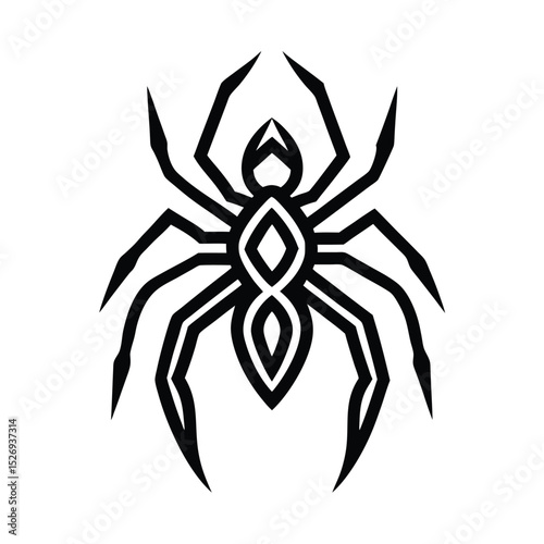 Royal Tribal Spider vector art illustration