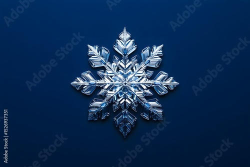 a diamond snowflake crystal captured in a macro close-up, shimmering with glitter and elegance in cold winter luxury