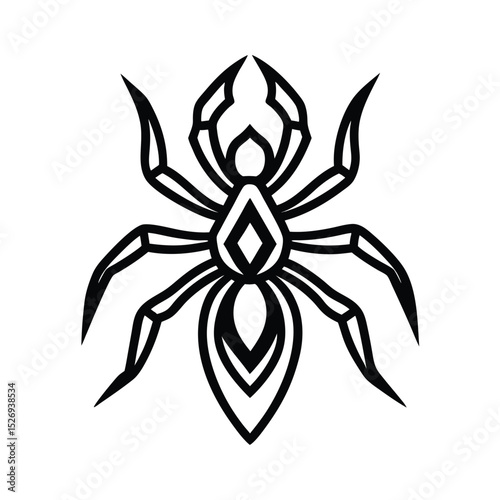Royal Tribal Spider vector art illustration