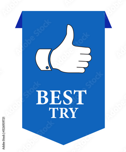 Best try ribbon banner icon