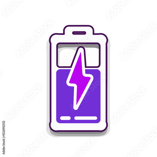 Battery icon representing AI power efficiency in modern design  