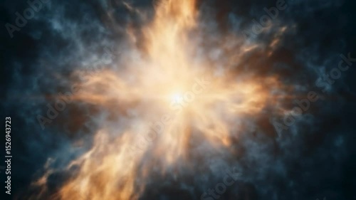 Mystic Fire: Intricate plumes of fire intertwine with dark cloud creating an abstract illustration of power and energy.