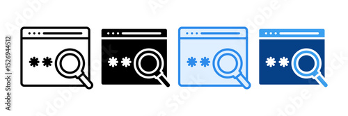 Password Icon Set Multiple Style Collection