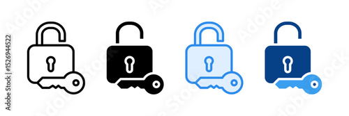 Key Icon Set Multiple Style Collection