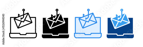 Phishing Icon Set Multiple Style Collection