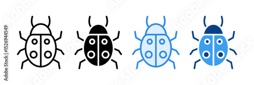 Bug Icon Set Multiple Style Collection