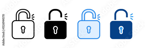 Unlocked Icon Set Multiple Style Collection