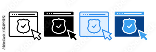 Cyber Security Icon Set Multiple Style Collection