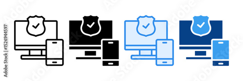Two Factor Authentication Icon Set Multiple Style Collection