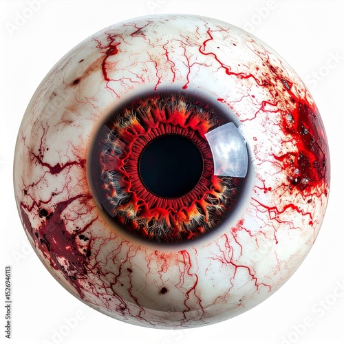 Bloody Human Eyeball Closeup, Gory Horror Image