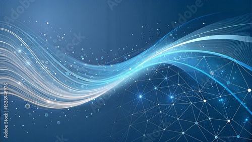 Holographic Data Flow - Abstract Tech Background with Copy Space