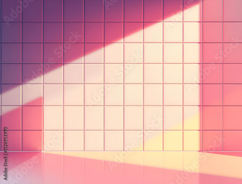 Pink Tile Wall Background: Pastel Textures & Light Patterns for Design