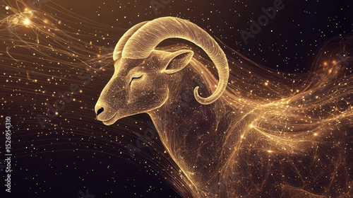Golden Ram, Abstract Art