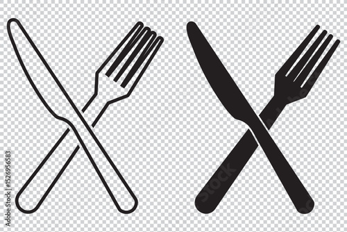 Fork, knife, plate. Menu symbol. Restaurant icon. Food, plate, fork, knife, cutlery icon set. Vector EPS 10