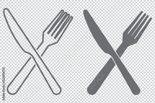 Fork, knife, plate. Menu symbol. Restaurant icon. Food, plate, fork, knife, cutlery icon set. Vector EPS 10