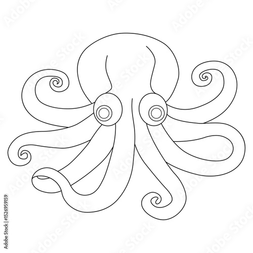 Octopus line art vector design. Octopus outline illustration design.